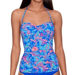 Lauren Ralph Lauren Printed Twist-Front Tummy-Control Tankini Top